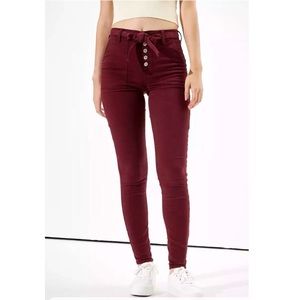 American Eagle Super High-Waisted Maroon Jegging